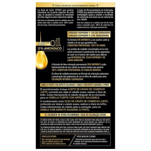 Oleo Intense Tinte sin Amoniaco 8.50 - Rubio Ceniza 5 Pz - Syoss