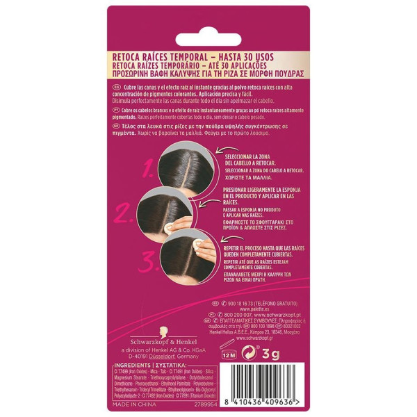 Palette Root Retouch Retoca Raíces Compacto Castaño 3g - Schwarzkopf