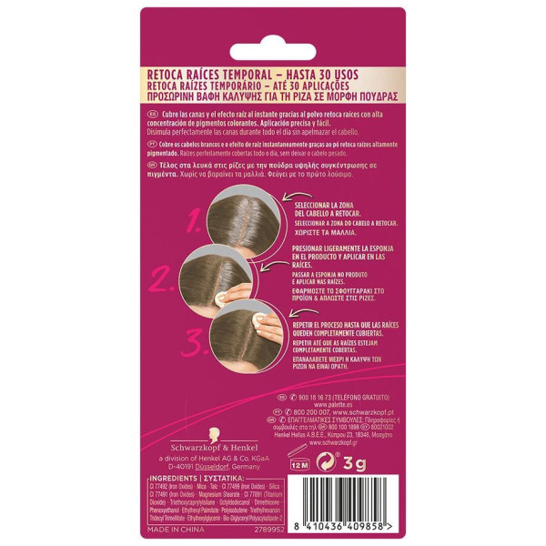 Schwarzkopf Palette Root Retouch Retoca Raíces Compacto Rubio Oscuro 3G