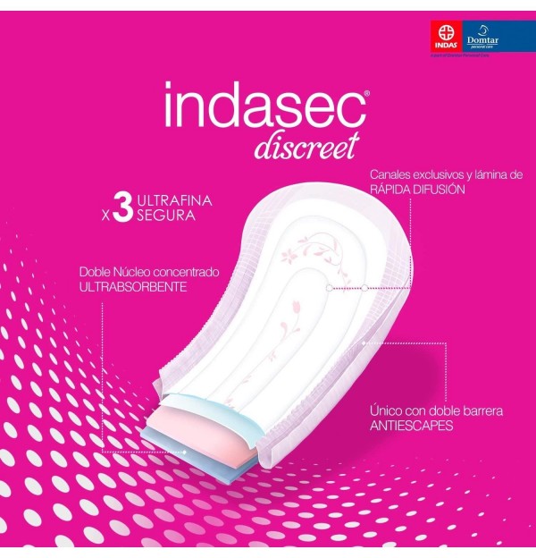 Indasec Discreet Extra Compresa Perdidas Leves (10 Unidades)