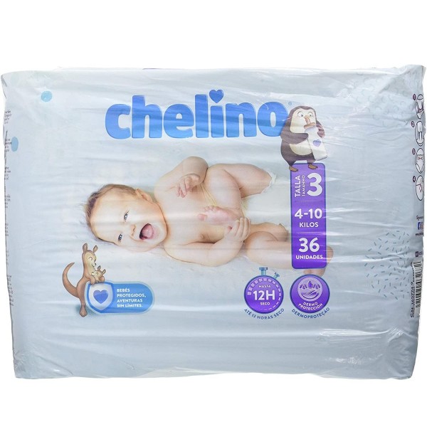 Pañal Infantil - Chelino Fashion & Love (T- 3 (4 - 10 Kg) 36 Pañales)