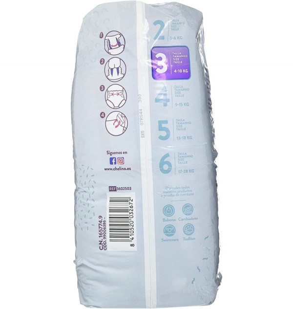Pañal Infantil - Chelino Fashion & Love (T- 3 (4 - 10 Kg) 36 Pañales)