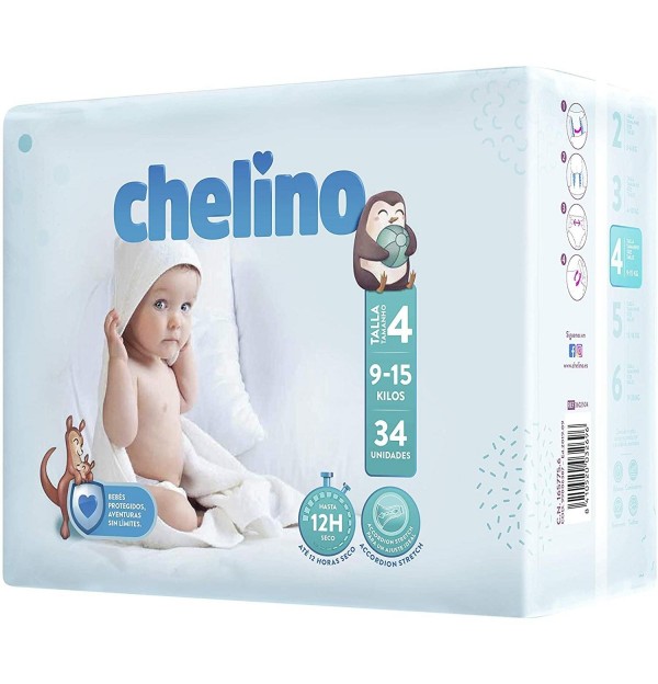 Pañal Infantil - Chelino Fashion & Love (T- 4 (9 - 15 Kg) 36 Pañales)
