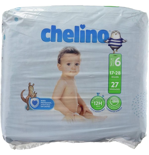 Pañal Infantil - Chelino Fashion & Love (T- 6 (17 - 28 Kg) 27 Pañales)