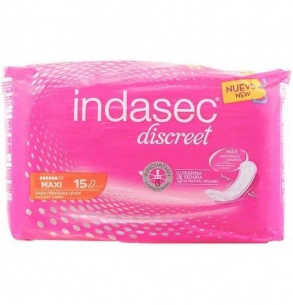 Indasec Maxi Compresa Perdidas Leves (Bolsa 15 Compresas)