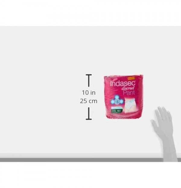 Indasec Pant Super Absorbente Incontinencia Orina Dia Anatomico (10 Unidades Talla Media)