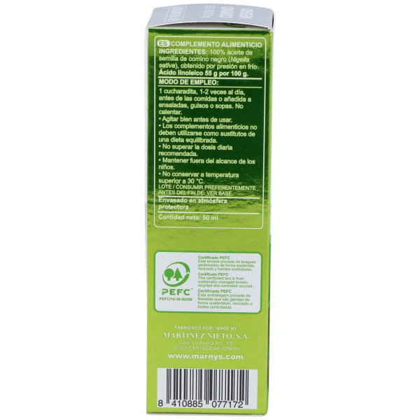 Marnys Aceite Puro Comino Negro 50Ml