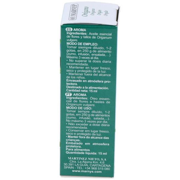 Marnys Aceite Esencial Alimentario De Oregano Estuche 15