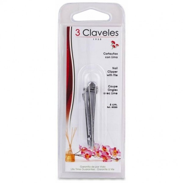 3 Claveles Cortauñas Con Lima 6Cm 1Ud