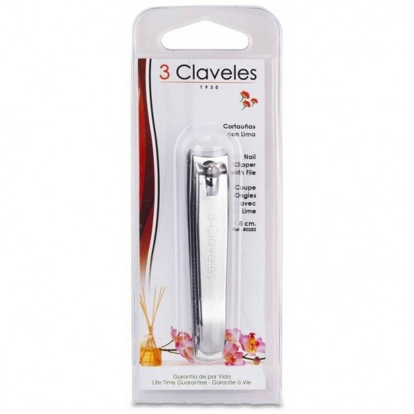 3 Claveles Cortauñas Con Lima 8Cm 1Ud