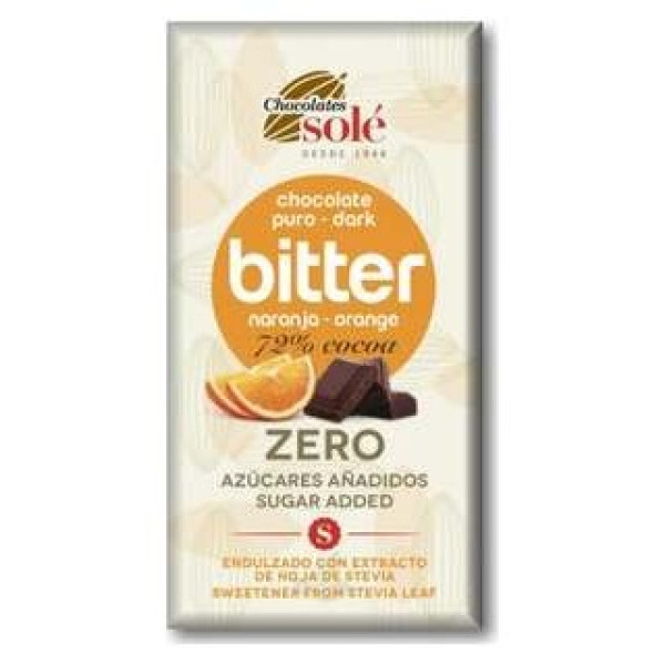 Chocolates Sole Chocolate Negro 72% Naranja Y Stevia Bio 100G