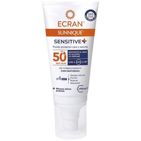 Ecran Sunnique Sensitive Facial Spf50+ 50 Ml