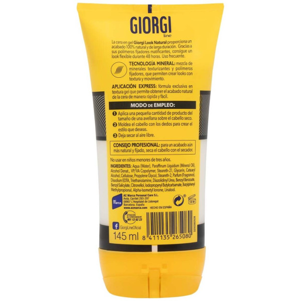 Giorgi Fijación Y Textura Cera Gel Look Natural Nº4 145Ml