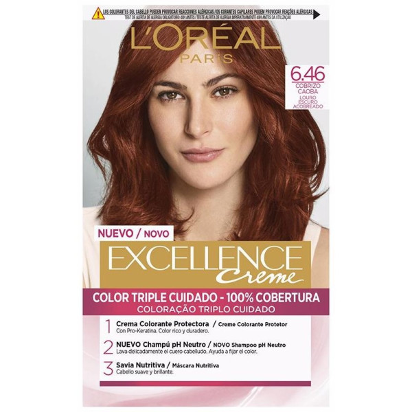 L'Oreal Set Excellence Creme Tinte Nº646 Dark Blonde Coppery Auburn 1Ud