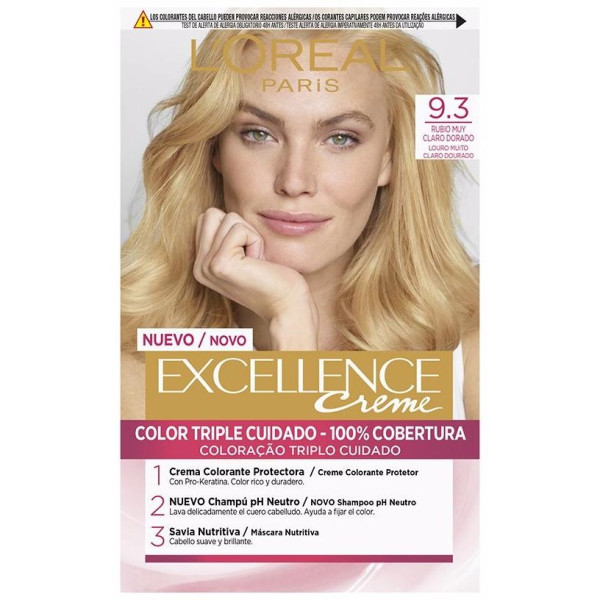 L'Oreal Set Excellence Creme Hair Color 93-Light Golden Light Blonde