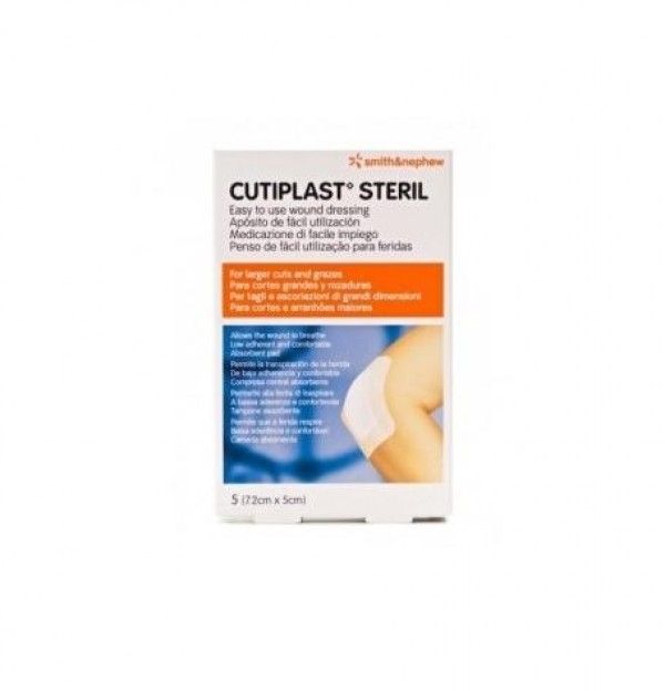 Cutiplast - Aposito Esteril (5 Unidades 7,2 Cm X 5 Cm)