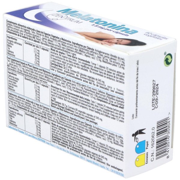 Ynsadiet Zentrum Melatonina 60 Cápsulas