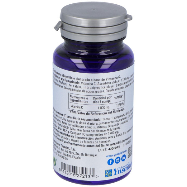 Ynsadiet Vitamina C 1000 Mg 60 Cápsulas