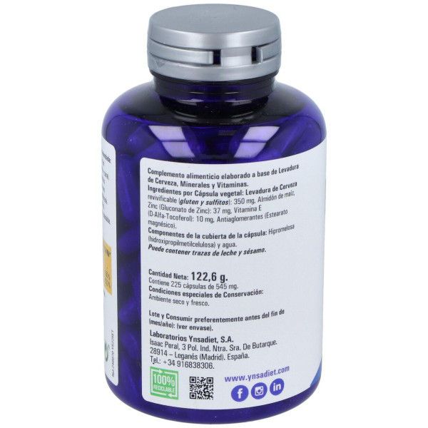 Levazinc (Levadura De Cerveza Viva) 350Mg. 225Cap.