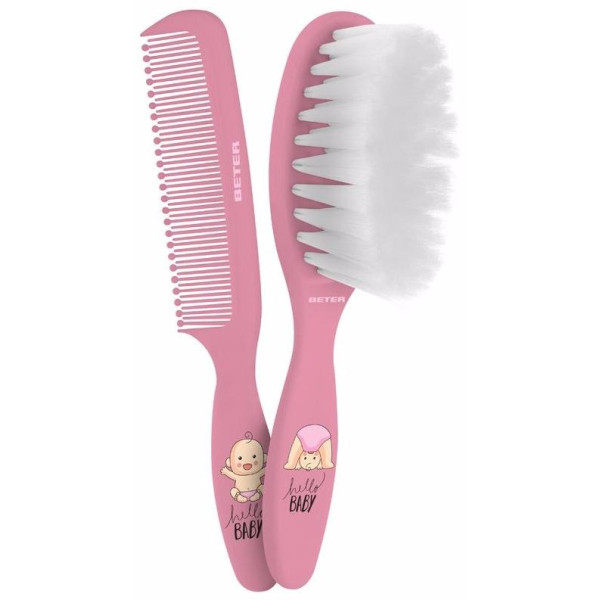 Cepillo Y Peine Bebe Rosa Lote 2 Pz