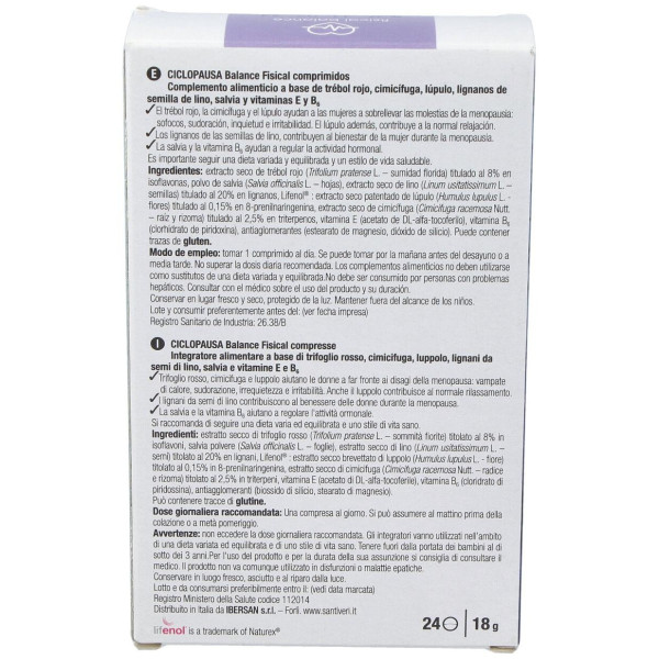 Santiveri Ciclopausa Balance Fisical 24 Cápsulas
