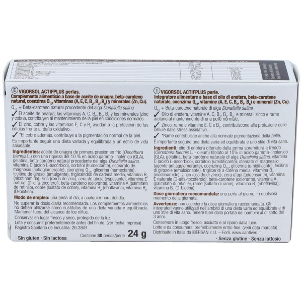 Santiveri Vigorsol Active Plus Para Activar El Bronceado 30 Perlas