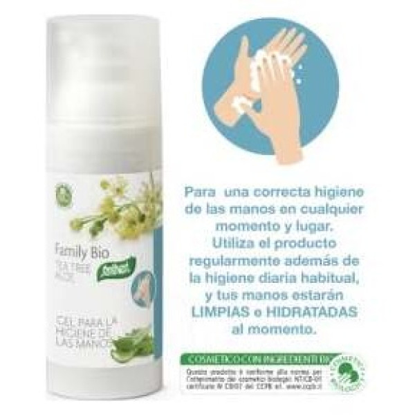 Santiveri Family Bio Tea Tree Aloe Gel Para La Higiene De Las Manos 50Ml