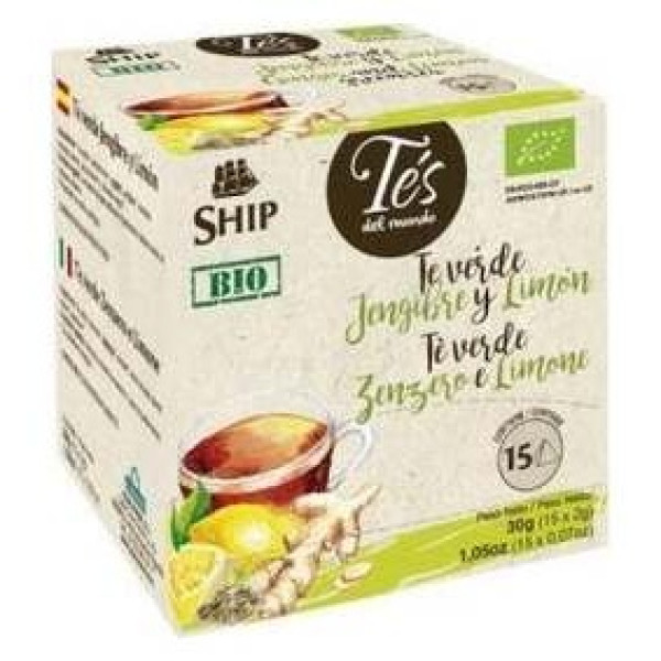 Ship Té Verde Jengibre Limon Pirámide 15 Sobres
