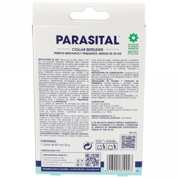 Parasital Collar Antiparasitario Perros Peq/Med