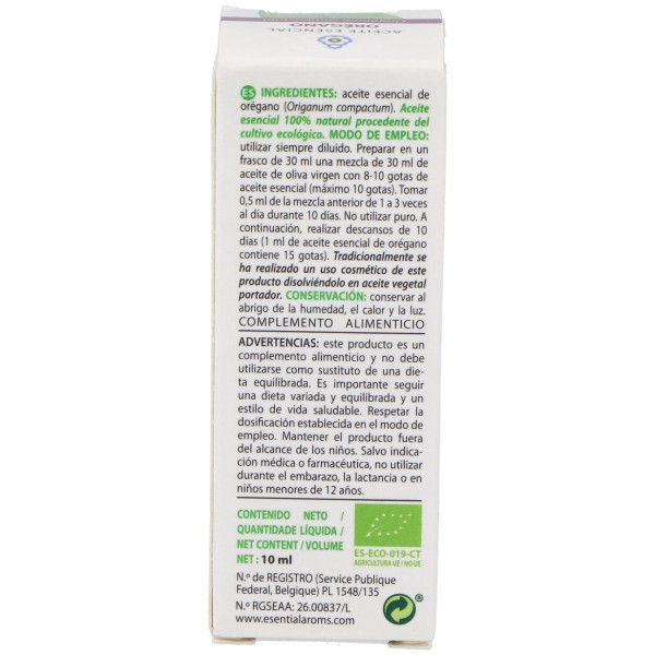 Esential'Aroms Aceite Esencial Orégano Bio 10 Ml
