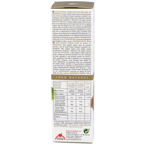 Esential'Arôms Aceite Vegetal De Avellana 100Ml