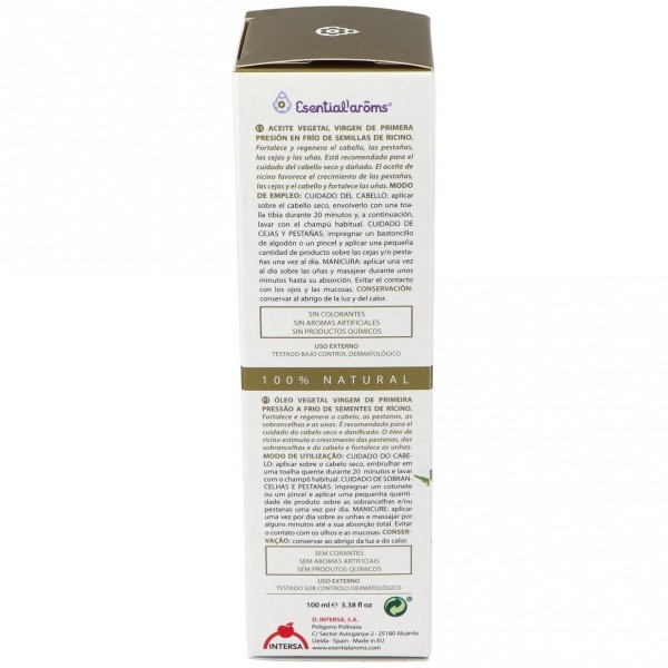 Esential’Arôms Aceite Vegetal De Ricino, 100 Ml