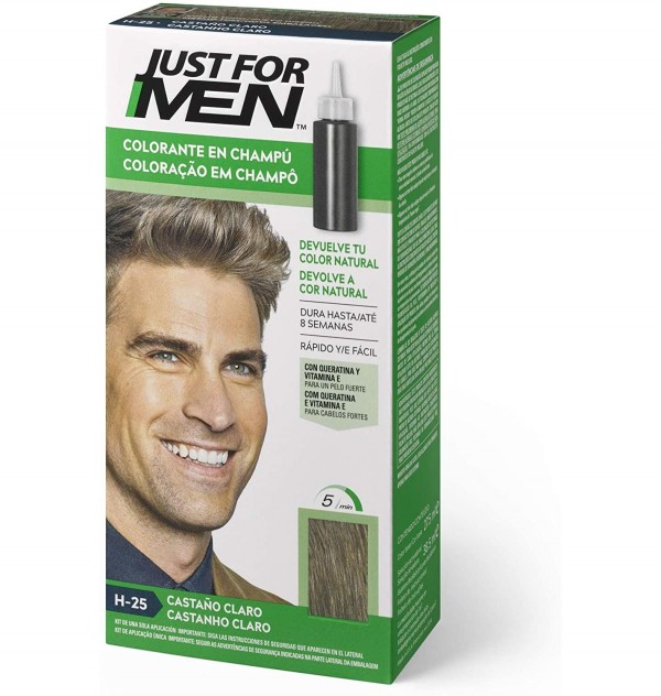 Just For Men - Champu Colorante (1 Envase 66 Ml Tono Castaño Claro)