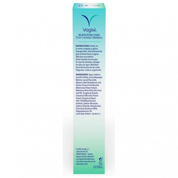 Vagisil Cuidado Incontinencia Higiene Íntima 2 En 1 Suaviza Y Refresca 250Ml