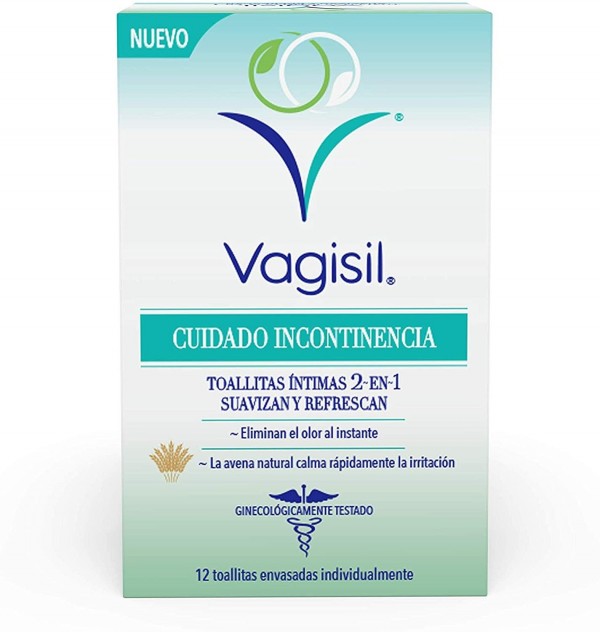 Vagisil Cuidado Incontinencia Toallitas Intimas 2 En 1 (12 Unidades)