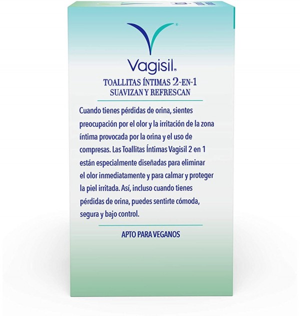 Vagisil Cuidado Incontinencia Toallitas Intimas 2 En 1 (12 Unidades)