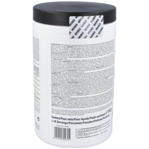 Weider Suplemento Alimenticio Vegan Protein Chocolate 540G