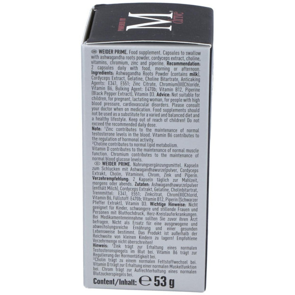 Weider Prime Testosterona Hombre 60Cap.