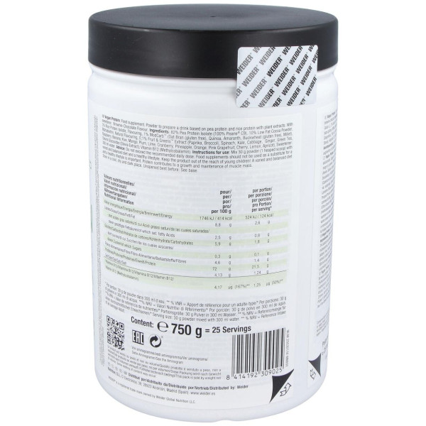 Weider Vegan Protein Chocolate 750Gr. 2