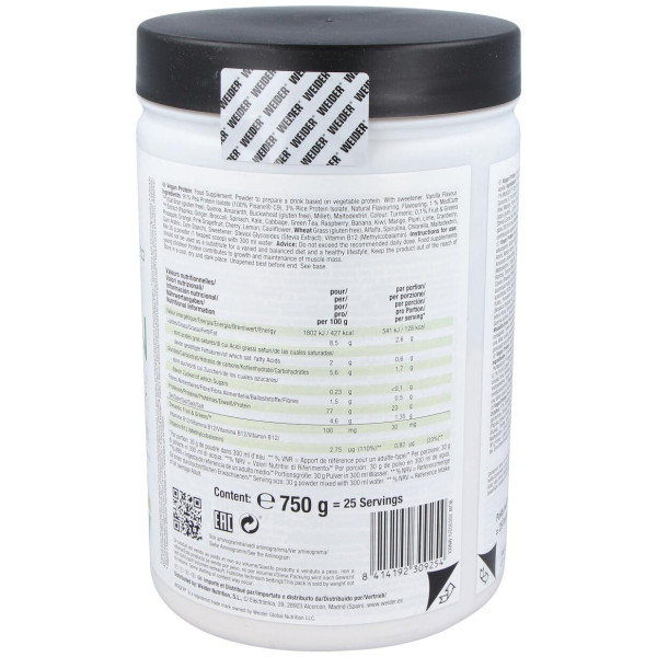 Weider Vegan Protein Vainilla 750Gr. 2