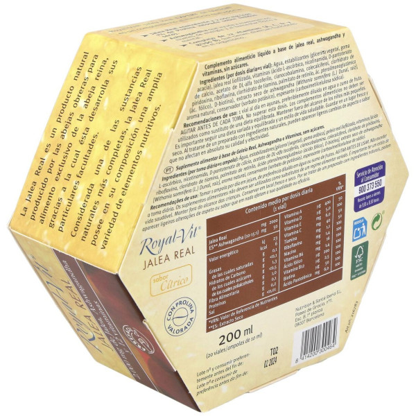 Jalea Real Royal Vit Expert Sin Azucar 20Viales