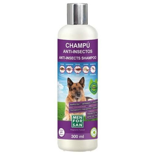 Menforsan Champú Anti-Insectos Margosa, Geraniol, Lavanda 300Ml