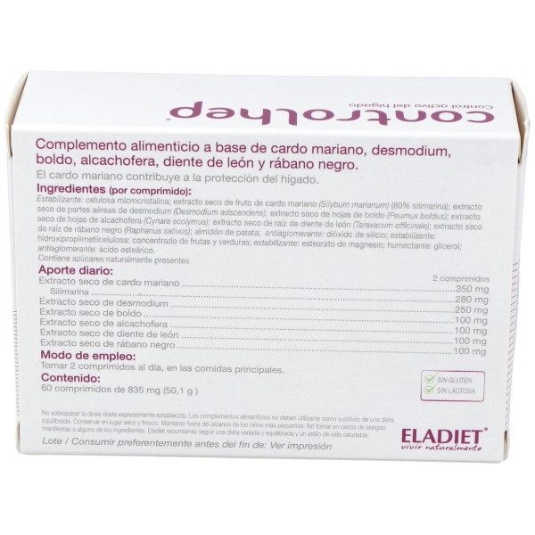Eladiet Controlhep Suplemento Dietético Para Cuidar El Hígado En Cápsulas