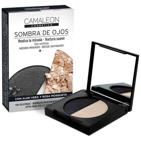 Camaleon Sombras De Ojos Negro Y Beige 2X2.3G