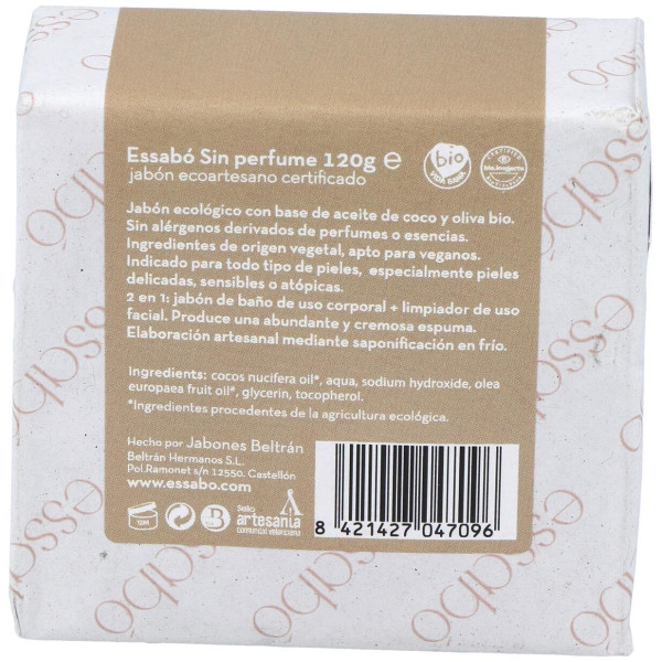 Essabo Jabon Sin Perfume Ecologico 120Gr.