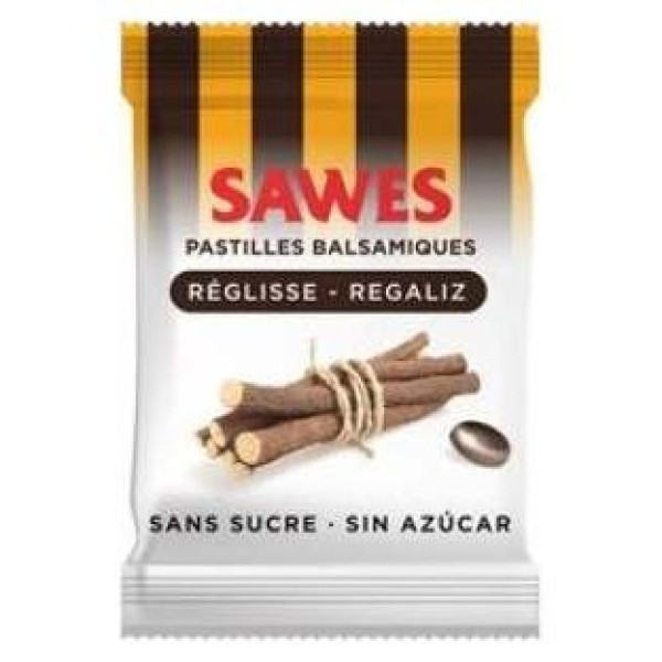 Sawes Pastillas Balsámicas Sin Azúcar Sabor Regaliz Con Vitamina C En Bolsa 50G