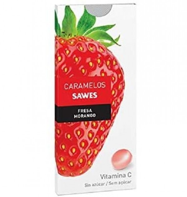 Sawes Caramelos Blister Sin Azucar, 22g Sabor fresa. - Sawes