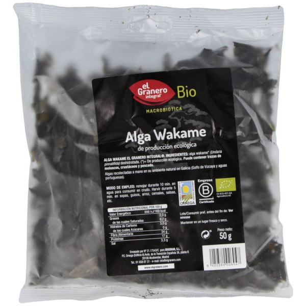 Granero Alimentacion Algas Wakame 50G