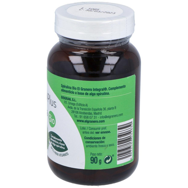 Granero Complemento Spirulina Bio 180 Comp