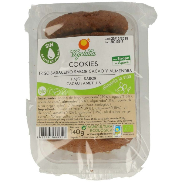 Vegetalia Cookies Sarraceno Algarroba Almendra 140G